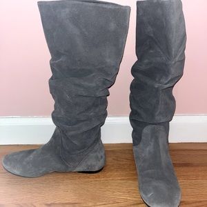 Steve Madden Tianna Grey Suede Slouch Boot